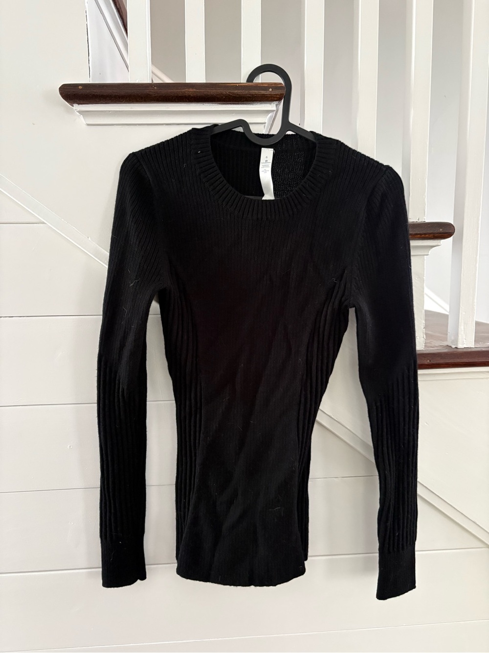 NEVER WORN lululemon athletica Black Merino Wool Ribbed Long Sleeve Top